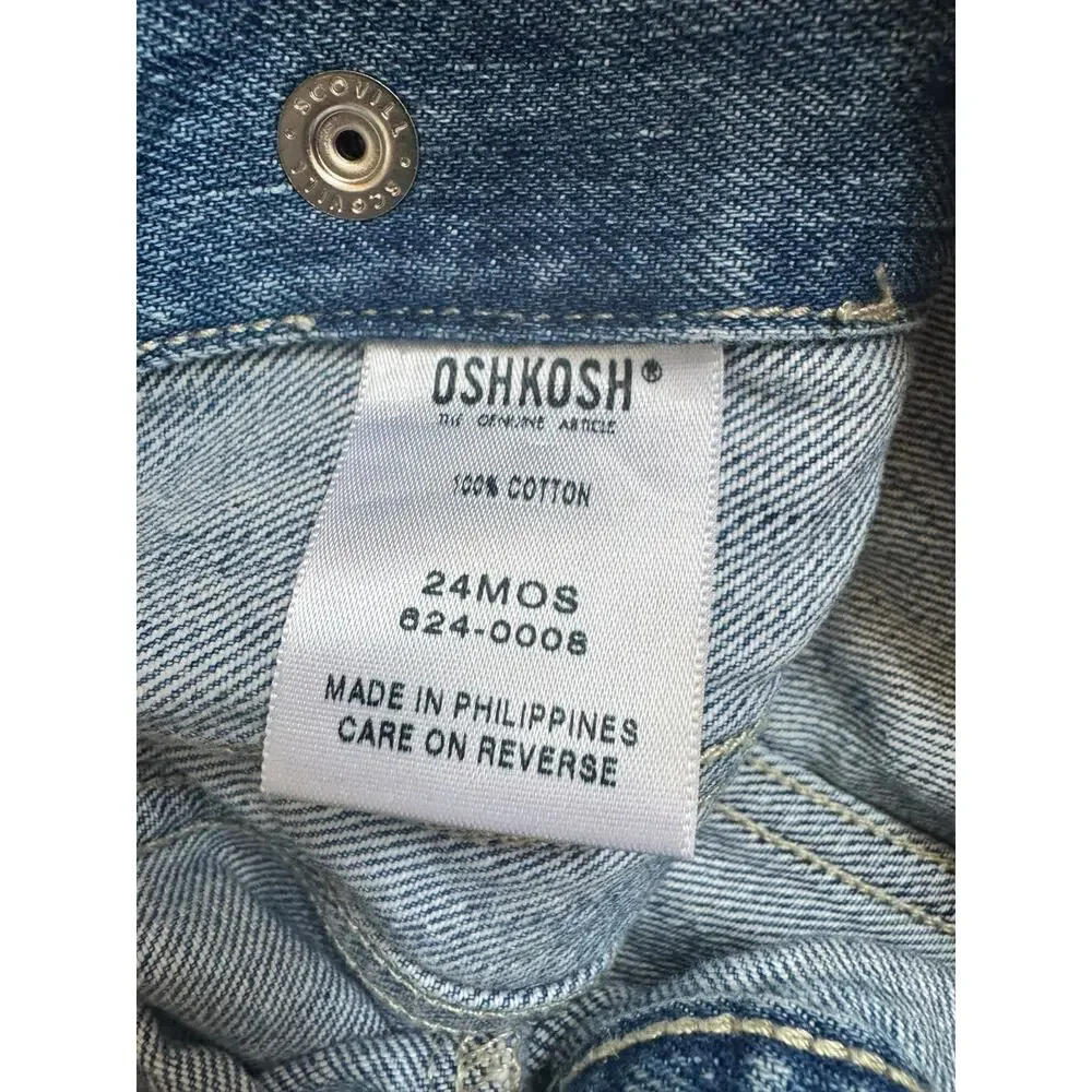 Vintage OshKosh B’gosh 24M Denim Jean Jacket Toddler Trucker 100% Cotton